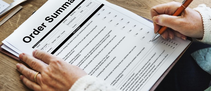 Order Summary Document Form Invoice Concept