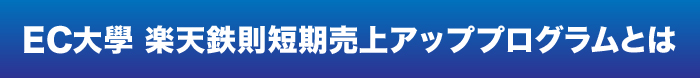 EC大學楽天鉄則短期売上アッププログラムとは