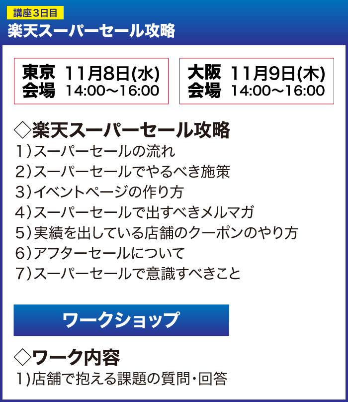 講座3日目 楽天スーパーセール攻略
