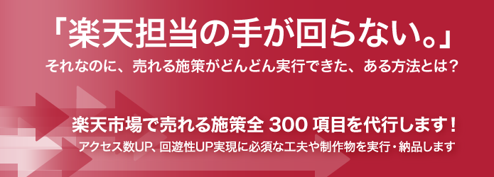楽天市場で売れる施策全300項目を代行します!