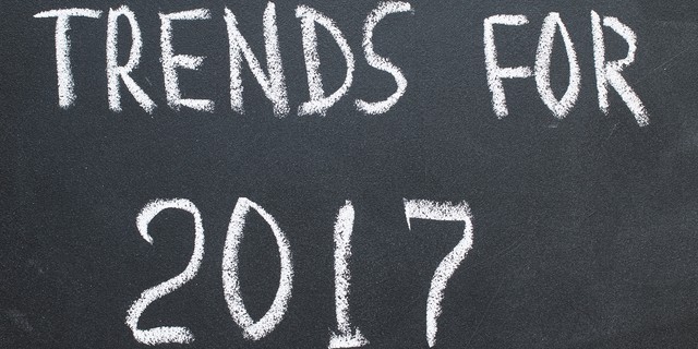 Trends for 2017 concept on chalk board