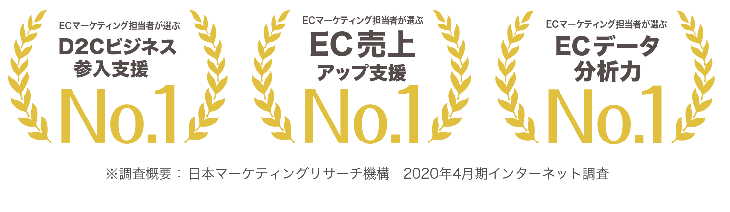マーケティング担当者が選ぶAmazonマーケティング支援No.1 EC・通販担当者が選ぶ楽天マーケティング支援No.1 経営者が選ぶブランドマーケティング支援No.1